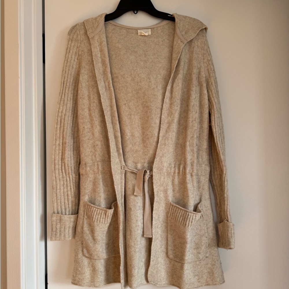 Super Cozy Brown Caslon Tie Cardigan, Size S